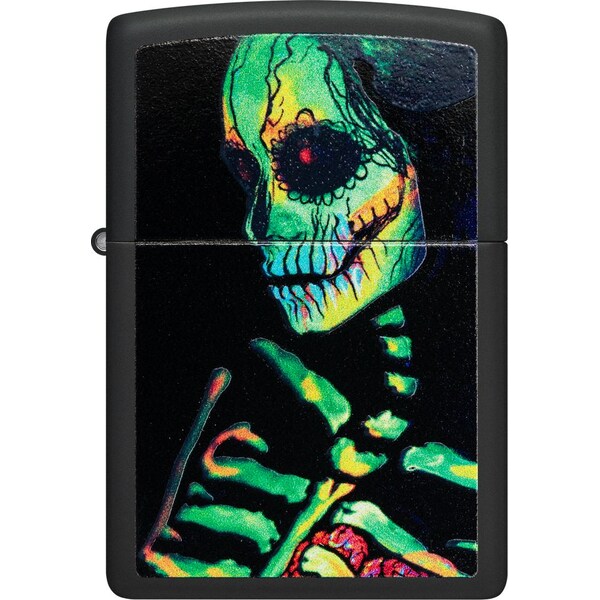 Zippo 2024 Zippo 218 Glowing Skull Design, Black Matte ZIP-48761 - main